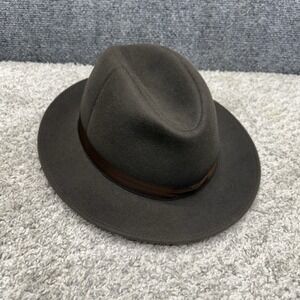 Borsalino felt taupe fedora hat mens size 61 (7-5/8) (read)